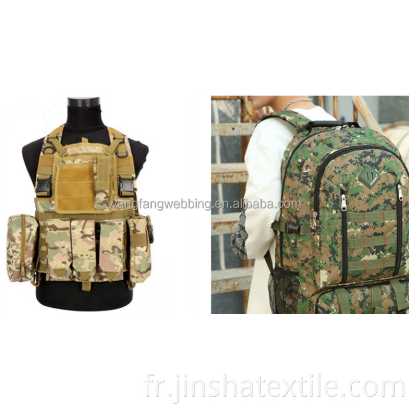 3,8 cm Polyester Camouflage Bonebing Printing Transfert de chaleur Military sangle Les accessoires de ceinture en nylon en nylon peuvent être personnalisés